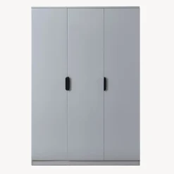 Armoire de chambre Eiselfing avec 4 étagères 176 x 120 x 52 cm gris en.casa
