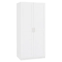 Armoire de chambre Finning 1 étagère MDF 176 x 80 x 52 cm blanc en.casa