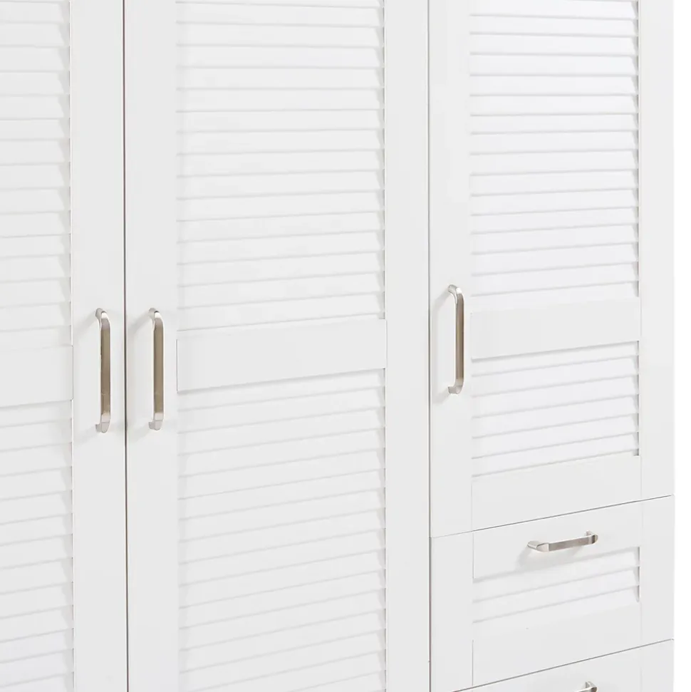 Armoire de chambre Finning 4 étagères 3 tiroirs MDF 176 x 120 x 52 cm blanc en.casa