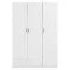 Armoire de chambre Finning 7 étagères 1 tiroirs MDF 176 x 120 x 52 cm blanc en.casa
