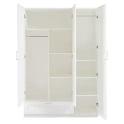 Armoire de chambre Finning 7 étagères 1 tiroirs MDF 176 x 120 x 52 cm blanc en.casa