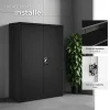 Armoire de classement en métal 3 étagères réglables en hauteur noir