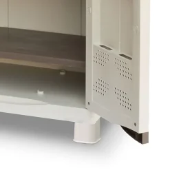 Armoire de rangement 2 portes 2 Etagères 70 x 47 x 97cm 4 pieds Charge 50kg max INTEC