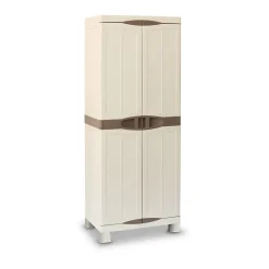 Armoire de rangement 2 portes 4 Etagères 70 x 47 x 184cm 4 pieds Charge 100kg max INTEC