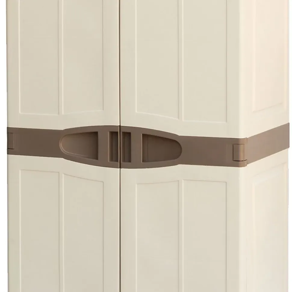 Armoire de rangement 2 portes 4 Etagères 70 x 47 x 184cm 4 pieds Charge 100kg max INTEC