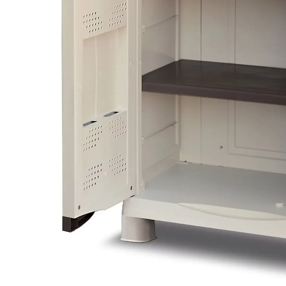Armoire de rangement 2 portes 4 Etagères 70 x 47 x 184cm 4 pieds Charge 100kg max INTEC