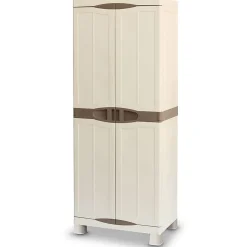 Armoire de rangement 2 portes 4 Etagères 70 x 47 x 184cm 4 pieds Charge 100kg max INTEC