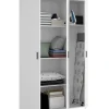 Armoire de rangement 3 portes coloris blanc - Longueur 116 x Profondeur 35 x Hauteur 190 cm