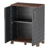 Armoire de rangement Extérieur/Intérieur 2 portes 2 Etagères Anthracite - Meuble de rangement de Garage 68 x 37 x 90 cm