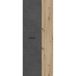 Armoire de rangement FORTE 2 portes Béton gris foncé Chêne 68,7x36,5x181,1 cm