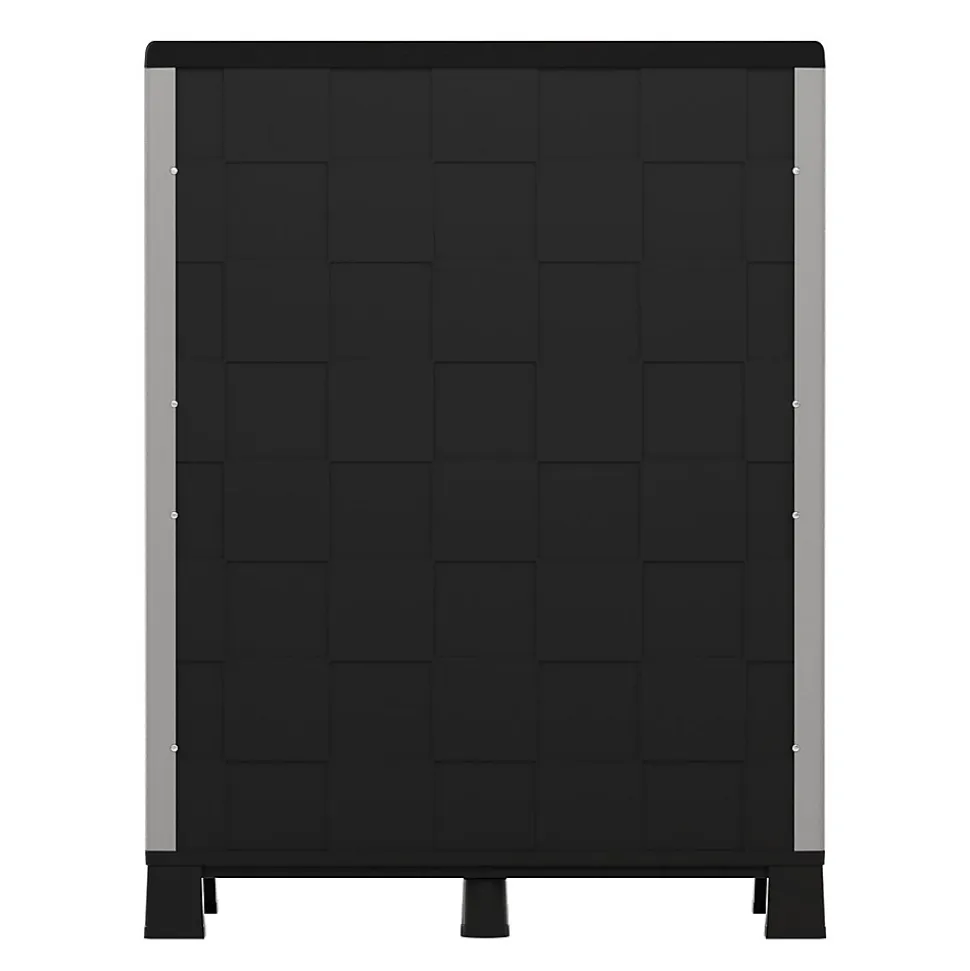 Armoire de rangement Gris 68 x 37 x 90cm Meuble de rangement Intérieur Exterieur 2 portes 2 Etagères Charnière acier INTEC
