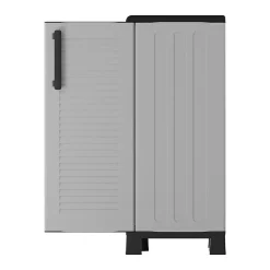 Armoire de rangement Gris 68 x 37 x 90cm Meuble de rangement Intérieur Exterieur 2 portes 2 Etagères Charnière acier INTEC