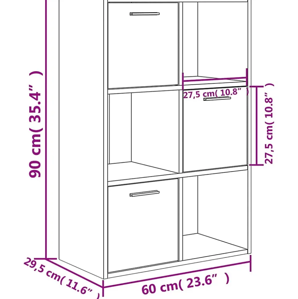 Armoire de rangement Gris béton 60x29,5x90 cm Bois d'ingénierie vidaXL