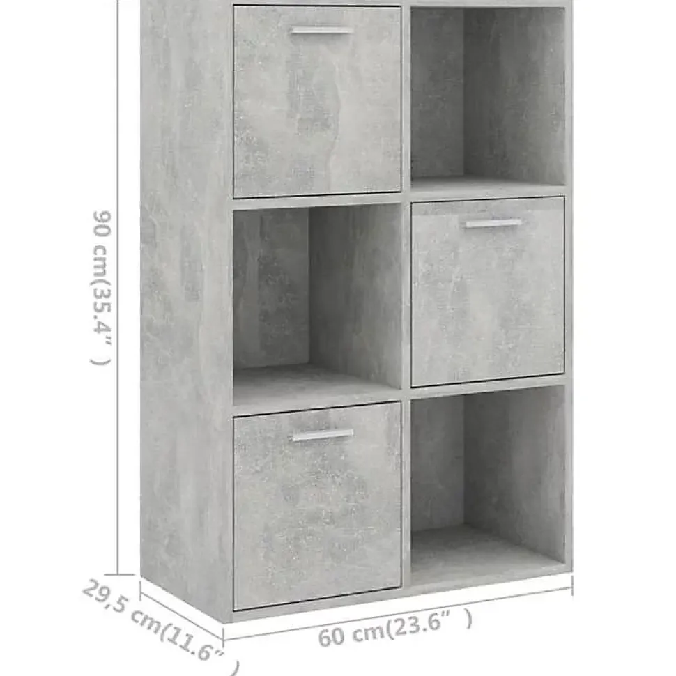 Armoire de rangement Gris béton 60x29,5x90 cm Bois d'ingénierie vidaXL