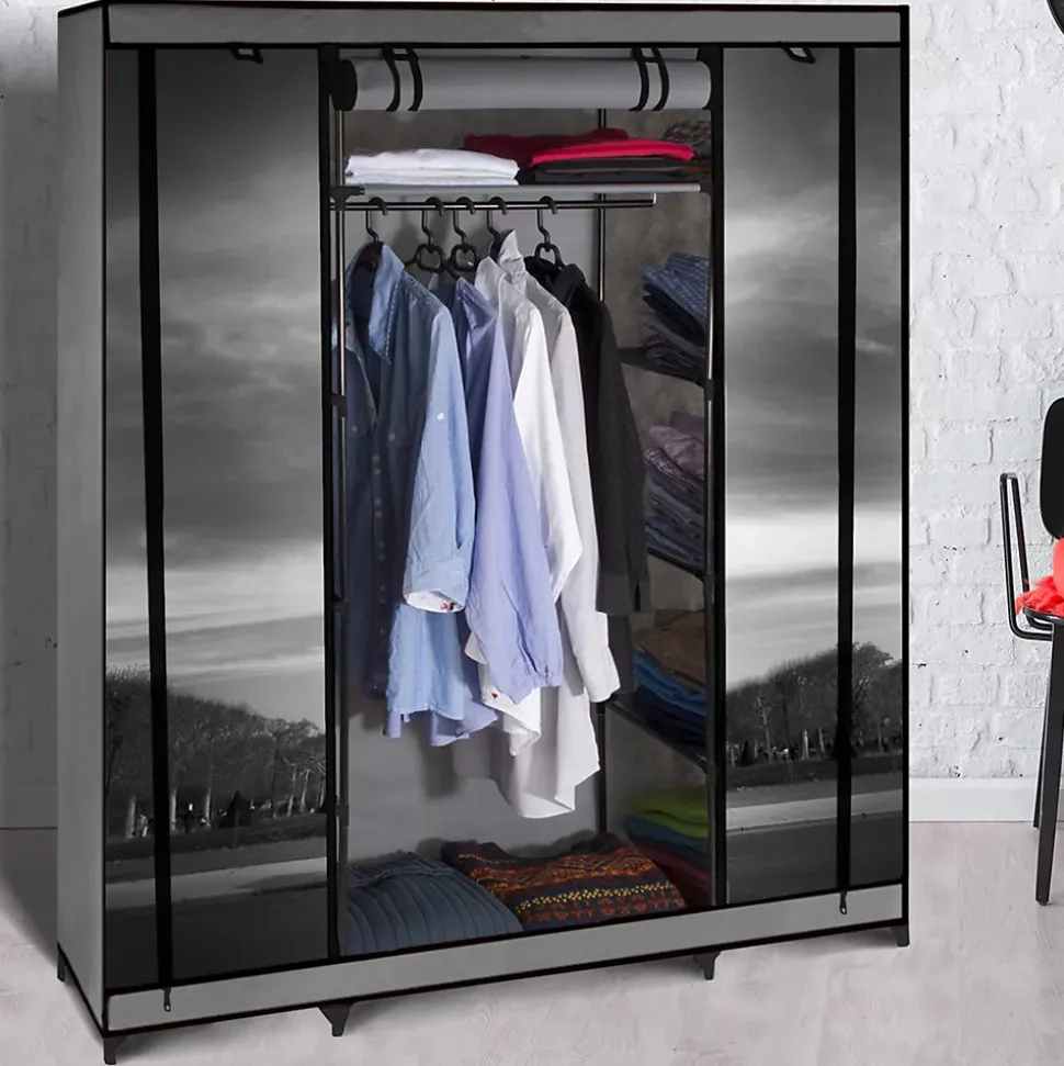 Armoire de rangement penderie pliable vêtements en tissu PARIS dressing XXL