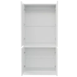 Armoire de rangement,70x40x170cm,blanc,double porte avec grands compartiments