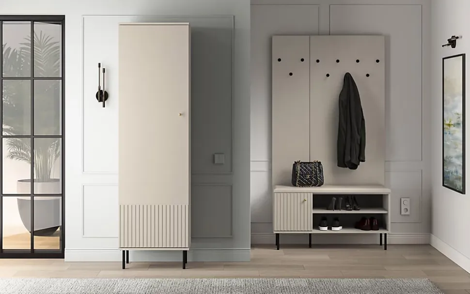 Armoire d'entrée 55 cm Beige CALETTO