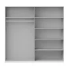 Armoire design 2 portes 180 cm avec miroir. Couleur blanc brillant. Collection EOS