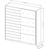 Armoire design 2 portes 180cm couleur chene foncé. Collection EOS