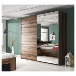 Armoire design 2 portes 180cm couleur chene foncé. Collection EOS