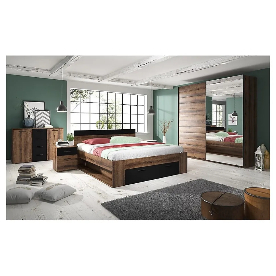 Armoire design 2 portes 180cm couleur chene foncé. Collection EOS