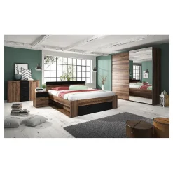 Armoire design 2 portes 220cm couleur chene foncé. Collection EOS