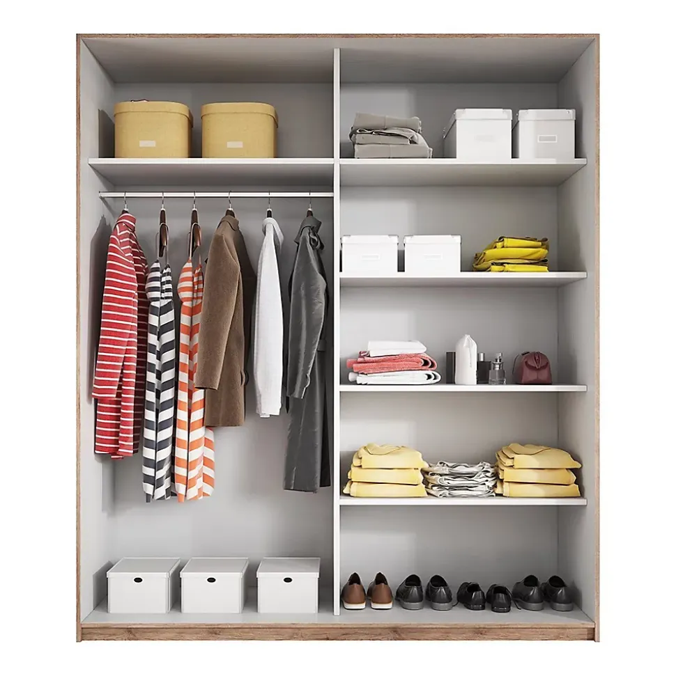 Armoire design 2 portes 220cm couleur chene foncé. Collection EOS