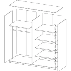 Armoire design 2 portes 220cm couleur chene foncé. Collection EOS