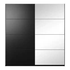Armoire design 180cm. 2 portes avec miroirs modulables. Couleur noir mat. Collection EOS