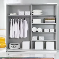 Armoire design 180cm. 2 portes avec miroirs modulables. Couleur blanc mat. Collection EOS