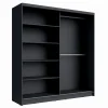 Armoire design 200cm coloris gris graphite et noir collection NARAGO