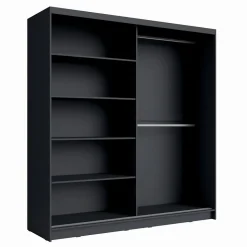 Armoire design 200cm coloris gris graphite et noir collection NARAGO