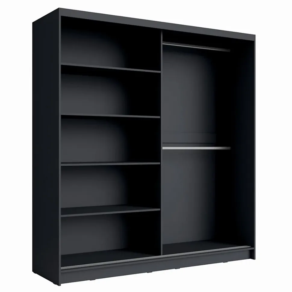 Armoire design 200cm coloris gris graphite et noir collection NARAGO