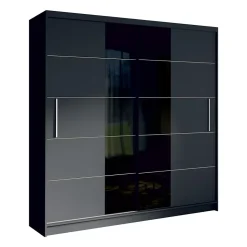 Armoire design 200cm coloris gris graphite et noir collection NARAGO