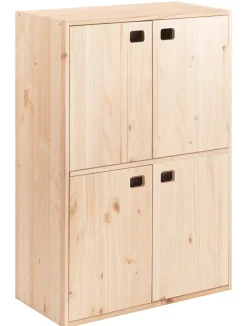 Armoire Dinamic à 4 portes en pin avec 4 tablettes 105,4x70,8x33 cm