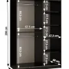 Armoire Dome 3 a portes coulissantes H. 200 x L. 120 x P. 62 2 portes
