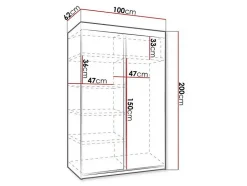 Armoire Dover 104, Nombre d'étagères: 5, 200x100x62cm