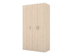 Armoire effet chêne double penderie 3 tiroirs GoodHome Atomia H. 225 x L. 125 x P. 58 cm