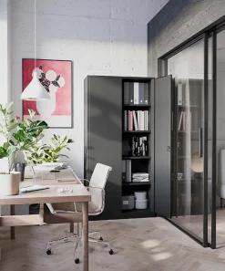 Armoire en métal verrouillable JAN, 900 x 1850 x 400 mm, anthracite