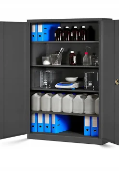 Armoire en métal verrouillable JAN H 1150 x 1850 x 400 mm anthracite