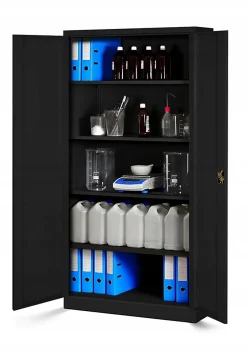Armoire en métal verrouillable JAN H, 900 x 1950 x 400 mm, noir