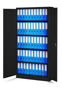 Armoire en métal verrouillable JAN H, 900 x 1950 x 400 mm, noir