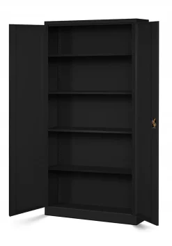 Armoire en métal verrouillable JAN H, 900 x 1950 x 400 mm, noir