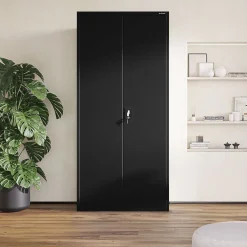 Armoire en métal verrouillable JAN H, 900 x 1950 x 400 mm, noir