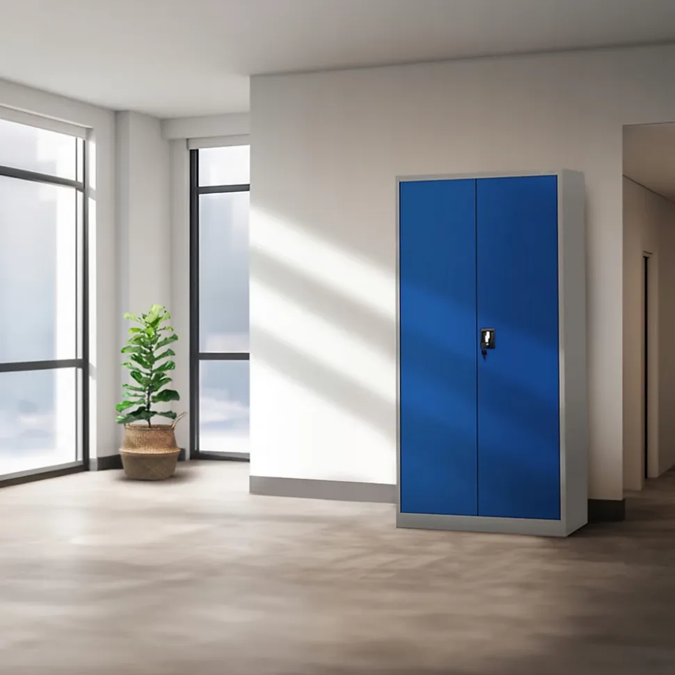 Armoire en métal verrouillable JAN, 900 x 1850 x 400 mm, gris bleu