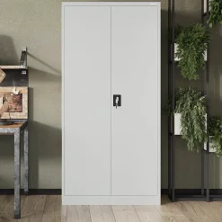 Armoire en métal verrouillable JAN, 900 x 1850 x 400 mm, gris