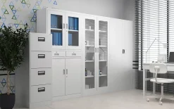 Armoire en métal verrouillable JAN, 900 x 1850 x 400 mm, gris
