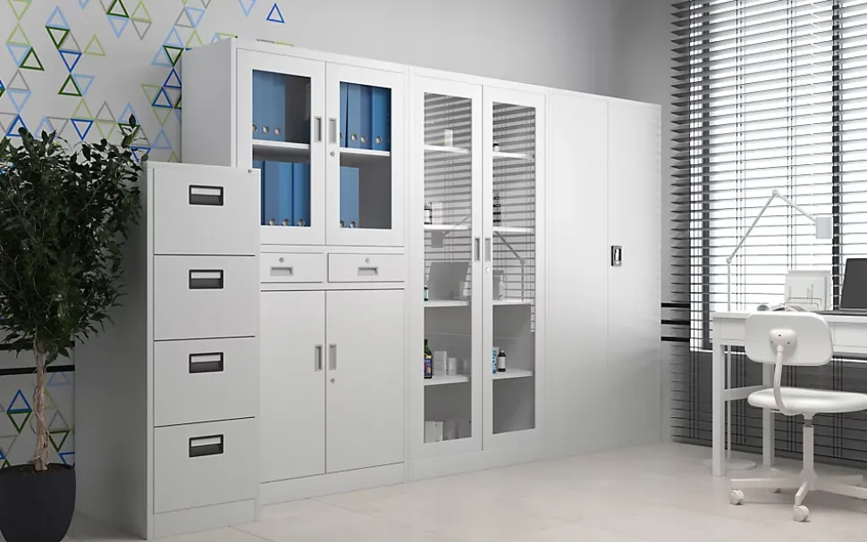 Armoire en métal verrouillable JAN, 900 x 1850 x 400 mm, gris