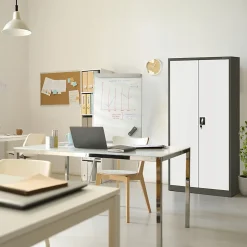 Armoire en métal verrouillable JAN H, 900 x 1950 x 400 mm, blanc