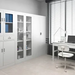 Armoire en métal verrouillable JAN H, 900 x 1950 x 400 mm, blanc